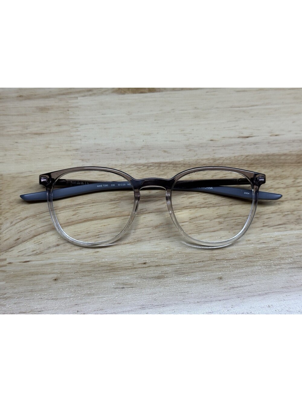 Nike Eyeglasses Frames 7280 036 Clear Gray Fade Round Full Rim 50[]20-145